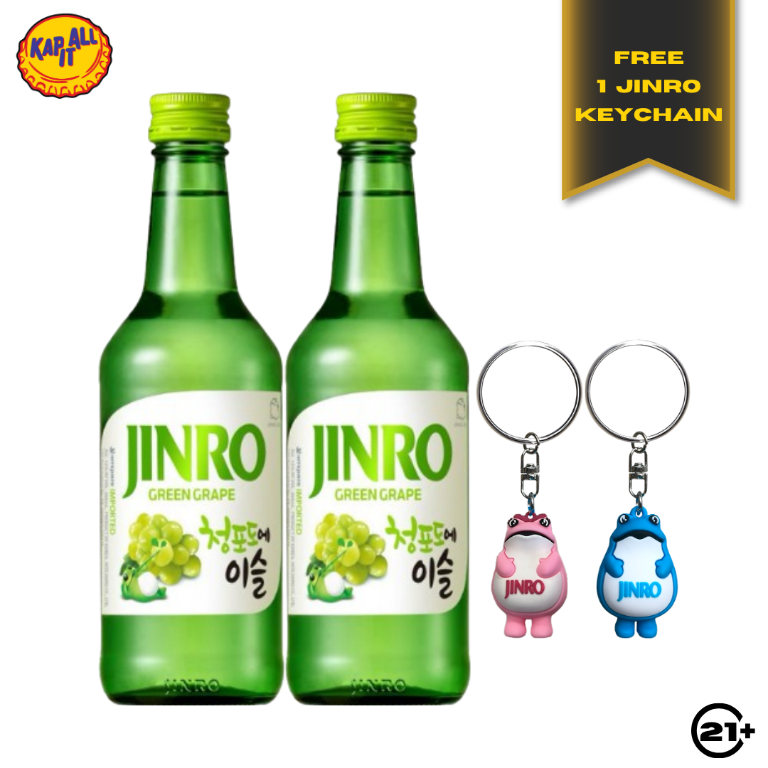 Twin Jinro Soju Green Grape 360ml - 2 Bottles