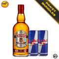 Paket Chivas Regal 12 YO Blended Scotch Whisky 1L + Red Bull Energy Drink 250ml