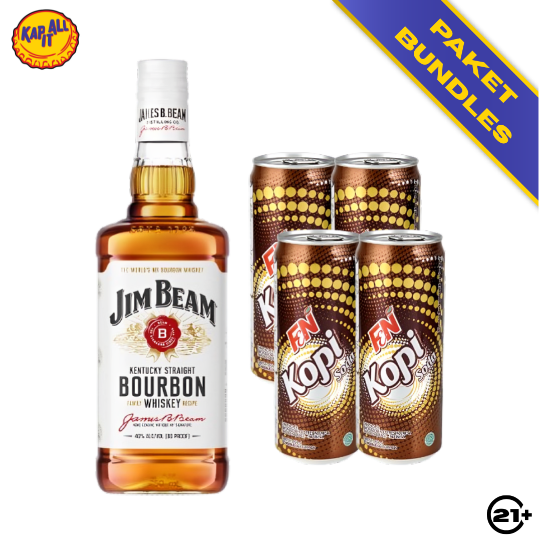 COFFEE HIGHBALL - 1 JIM BEAM WHITE BOURBON WHISKY 700ml + 4 F&N COFFEE SODA 325ml