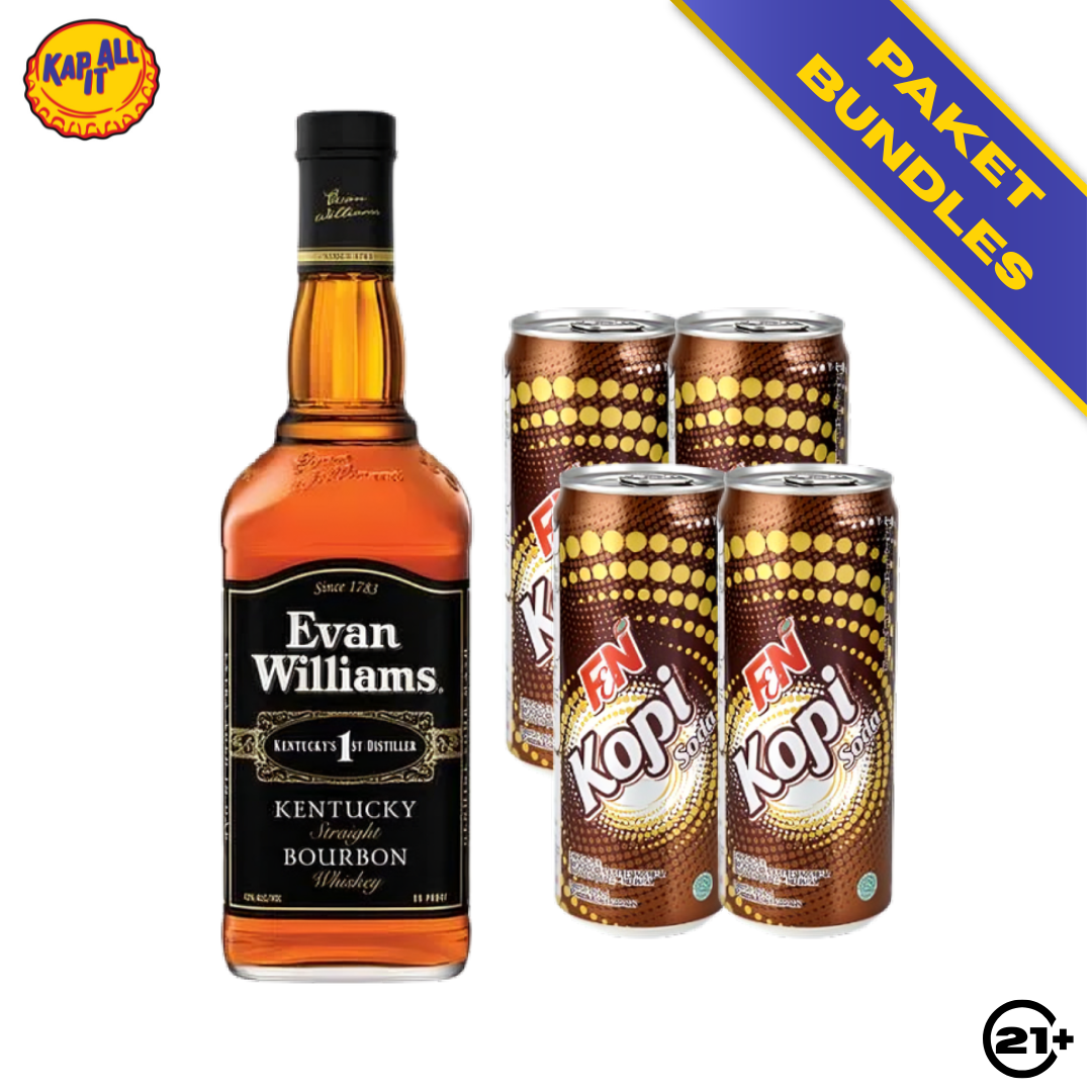 COFFEE HIGHBALL - 1 EVAN WILLIAMS BLACK WHISKEY 700ml + 4 F&N COFFEE SODA 325ml