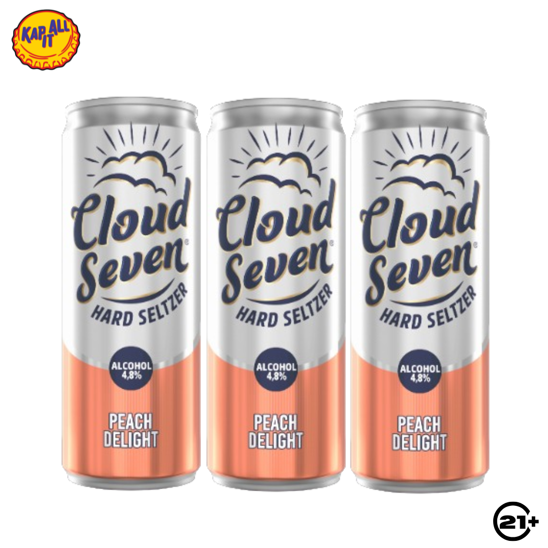 Triple Cloud Seven Peach Delight Can 350ml - 3 Cans