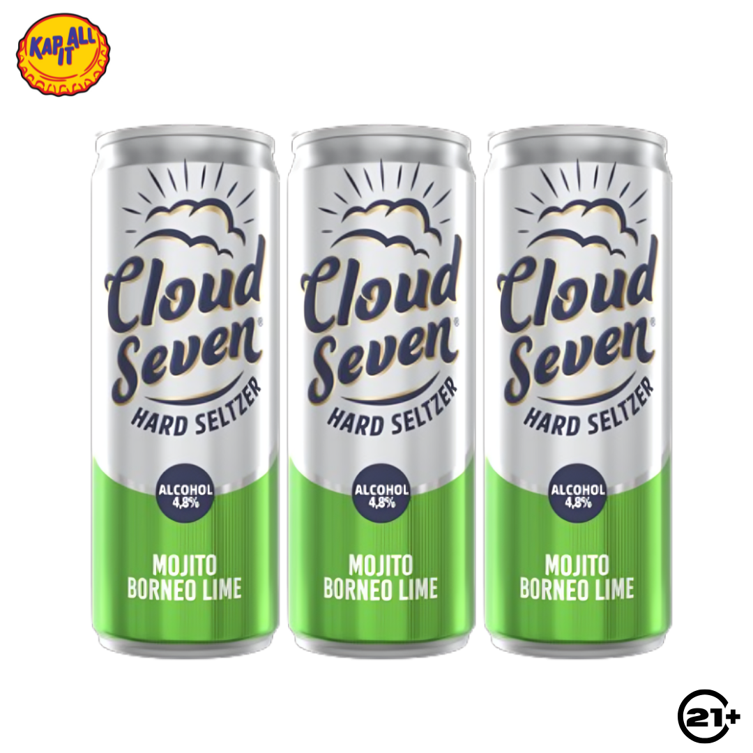 Triple Cloud Seven Mojito Borneo Lime Can 350ml - 3 Cans