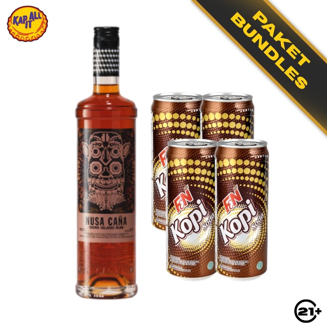 DARK RUM COFFEE MIX- 1 NUSA CANA DARK ISLAND RUM 700ml + 4 F&N COFFEE SODA 325ml