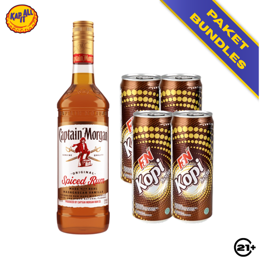 DARK RUM COFFEE MIX - 1 CAPTAIN MORGAN ORIGINAL SPICED GOLD 700ml +4 F&N COFFEE SODA 325ml