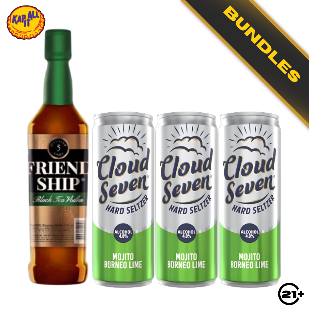 Bundles Friendship Black Tea Vodka 650ml + Cloud Seven Mojito Borneo Lime Can 350ml