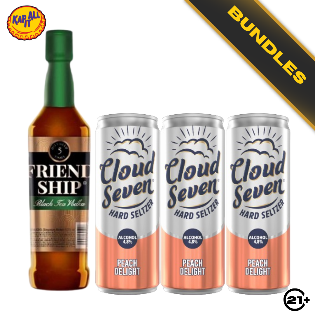 Bundles Friendship Black Tea Vodka 650ml + Cloud Seven Peach Delight Can 350ml