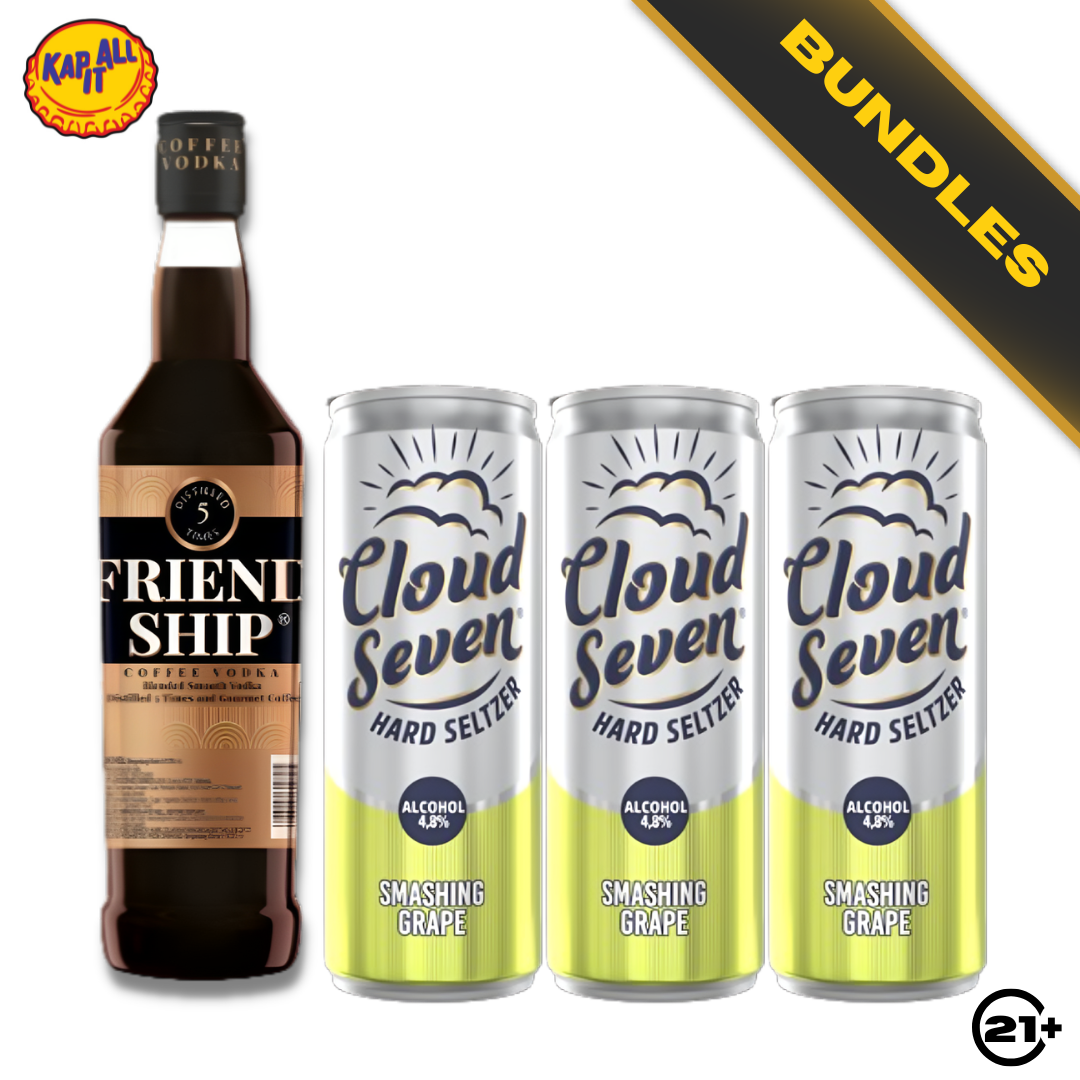 Bundles Friendship Coffee Vodka 650ml + Cloud Seven Smashing Grape Can 350ml