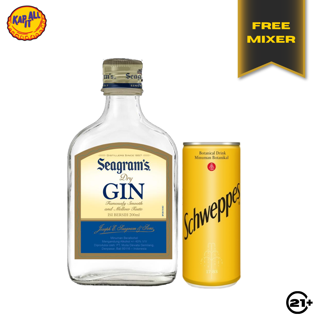 Bundles Seagrams Dry Gin 200ml + Schweppes Tonic Water 250ml
