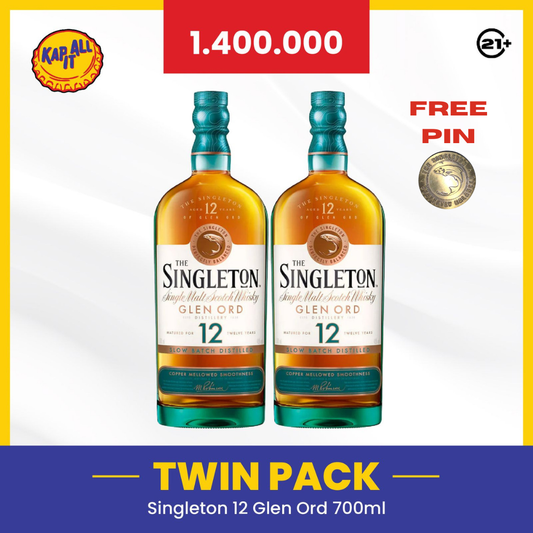 TWIN THE SINGLETON GLEN ORD 12 Y.O SINGLE MALT SCOTCH WHISKY 700ml - 2 BOTTLES