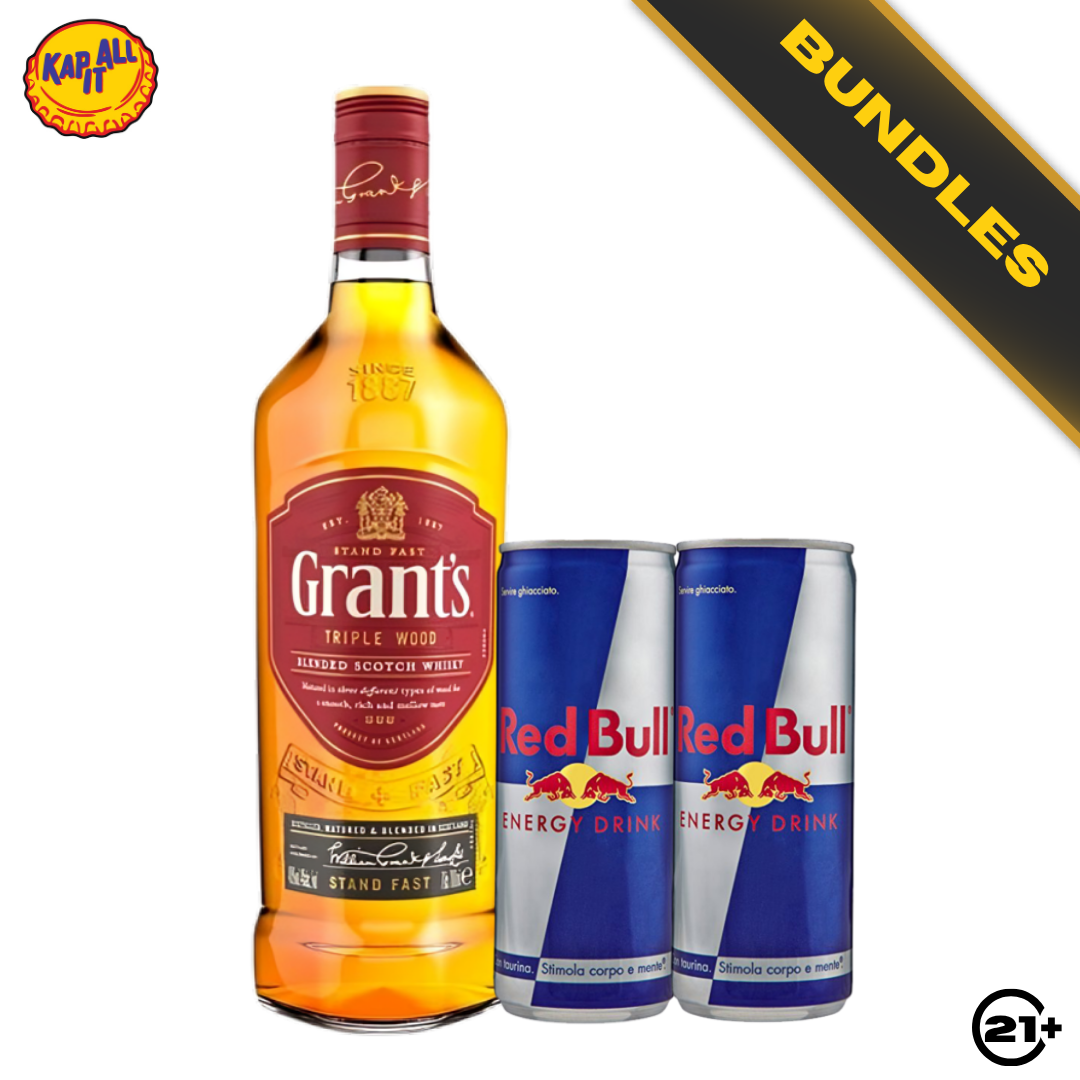 Bundles Grant's Triple Wood Blended Scotch Whisky 700ml + Red Bull Energy Drink 250ml