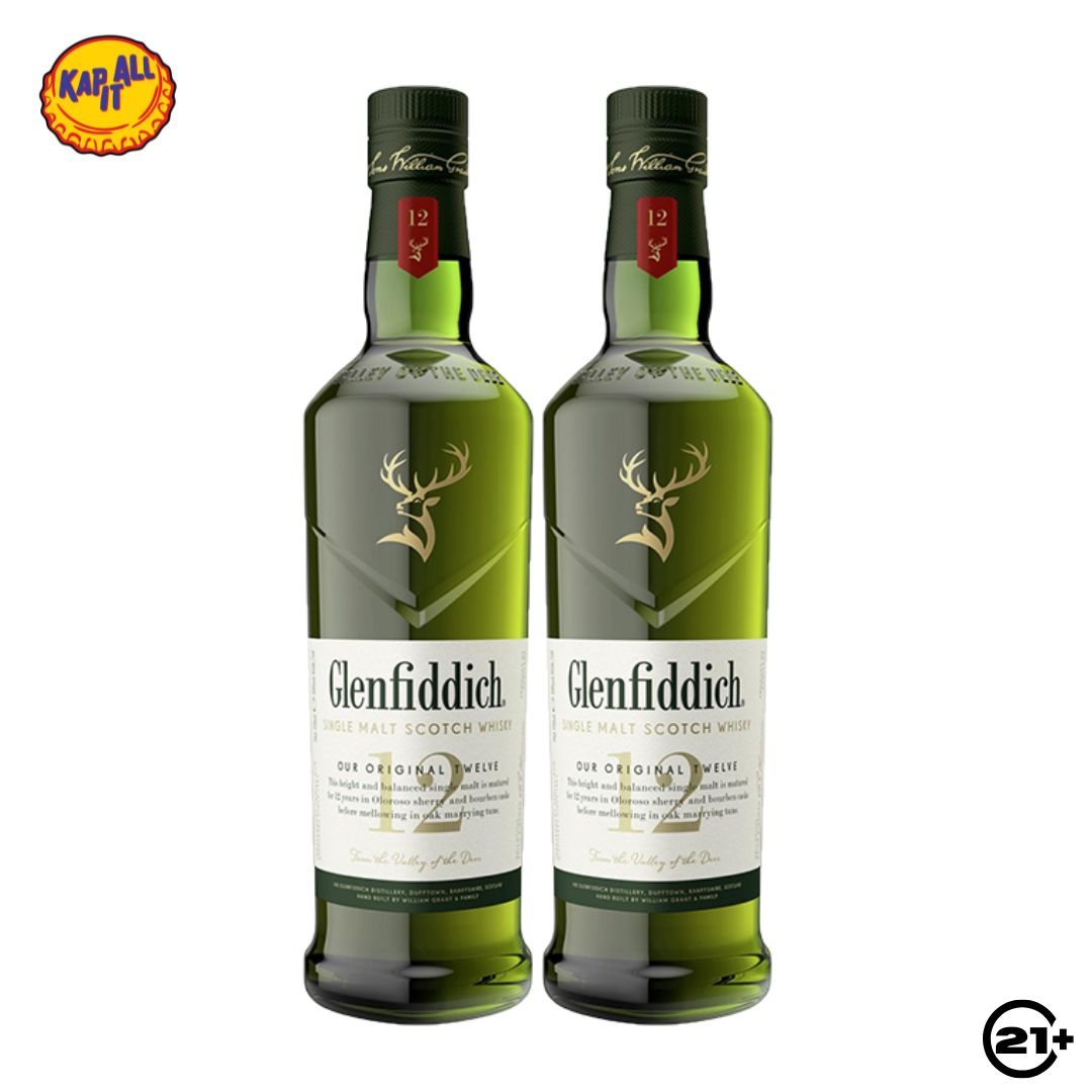 Paket Glenfiddich 12 YO Single Malt Scotch Whisky 700ml - 2 Bottles