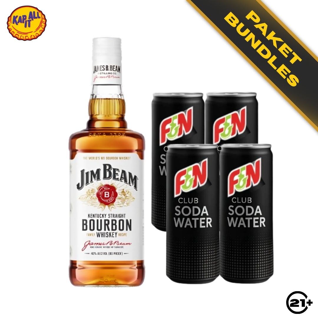 HIGHBALL STARTER - 1 JIM BEAM WHITE BOURBON WHISKY 700ml + 4 F&N CLUB SODA WATER 325ml