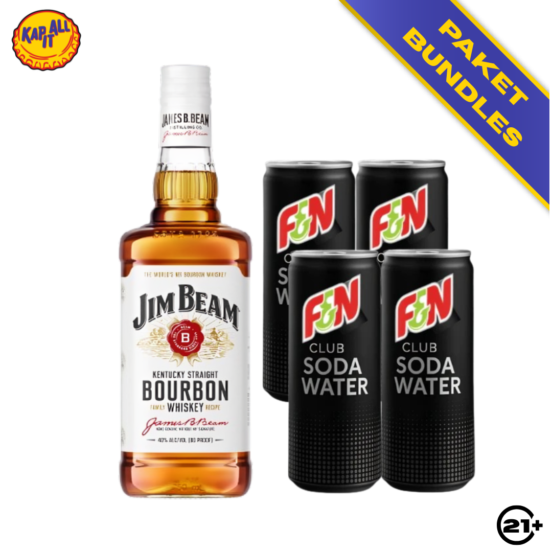 HIGHBALL STARTER - 1 JIM BEAM WHITE BOURBON WHISKY 700ml + 4 F&N CLUB SODA WATER 325ml