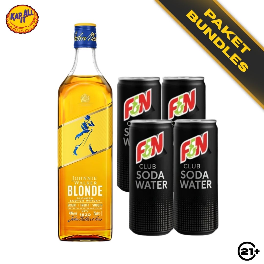 HIGHBALL STARTER - 1 JOHNNIE WALKER BLONDE WHISKY 700ml + 4 F&N CLUB SODA WATER 325ml