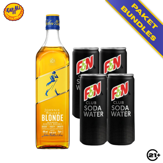 HIGHBALL STARTER - 1 JOHNNIE WALKER BLONDE WHISKY 700ml + 4 F&N CLUB SODA WATER 325ml