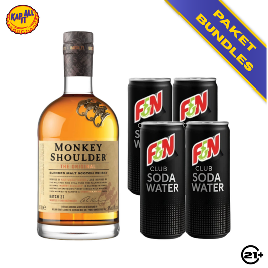 HIGHBALL STARTER - 1 MONKEY SHOULDER BLENDED MALT SCOTCH WHISKY 700ml + 4 F&N CLUB SODA WATER 325ml