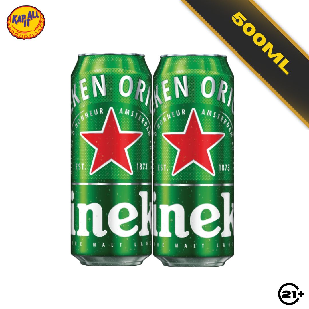 Twin Heineken Original Beer Can 500ml - 2 Cans