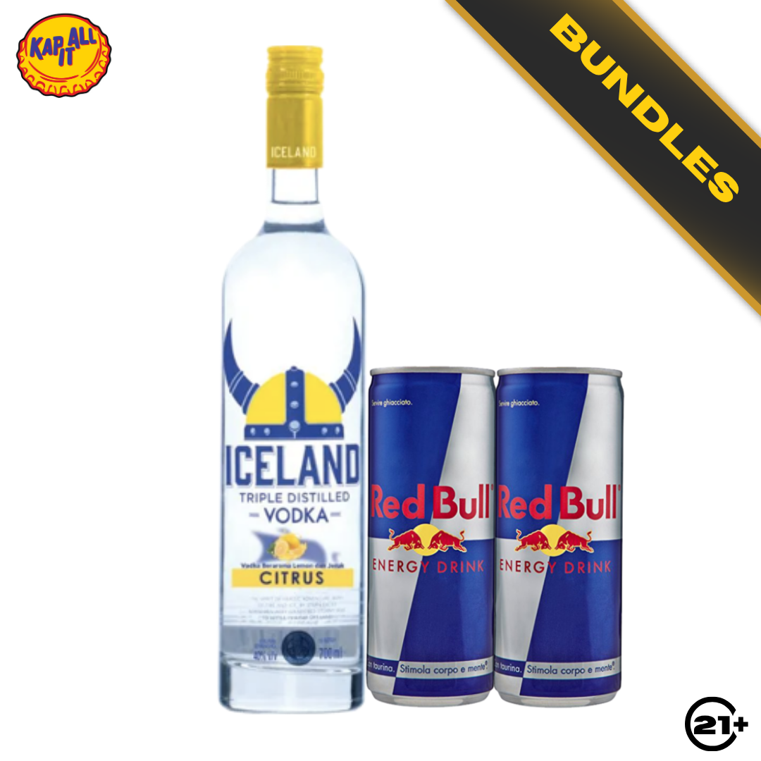 Bundles Iceland Citrus Vodka 700ml + Red Bull Energy Drink 250ml