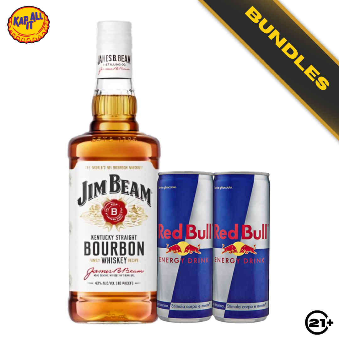 Bundles Jim Beam White Bourbon Whiskey 700ml + Red Bull Energy Drink 250ml