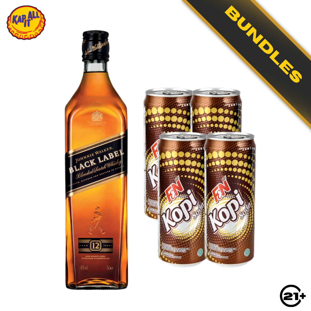 Whisky Coffee Set - Johnnie Walker Black Label 700ml + F&N Coffee Soda 325ml