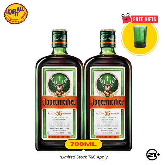 TWIN JAGERMEISTER GERMAN LIQUEUR 700ml - 2 BOTOL (Free Sloki)
