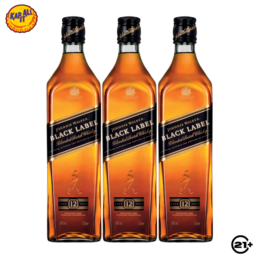 Triple Johnnie Walker Black Label 700ml - 3 Bottles