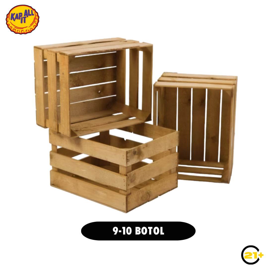 PACKING PETI KAYU 9 - 10 BOTOL KHUSUS EKSPEDISI