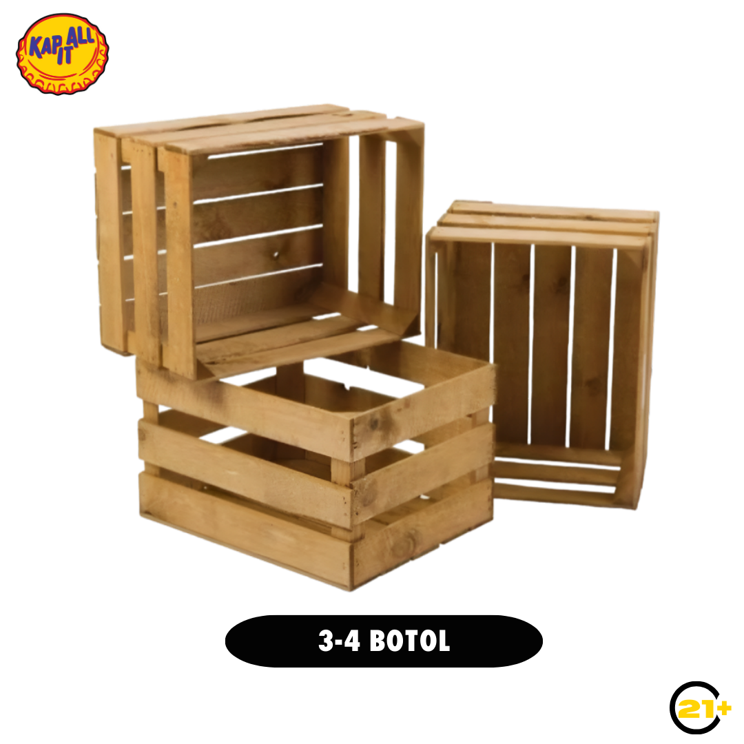 PACKING PETI KAYU 3 - 4 BOTOL KHUSUS EKSPEDISI