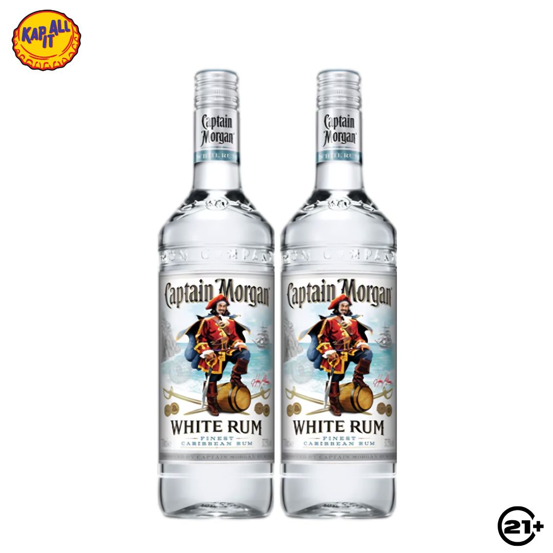 TWIN CAPTAIN MORGAN WHITE RUM 750ml - 2 BOTTLES