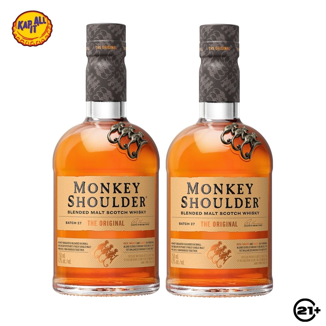 Twin Monkey Shoulder Blended Malt Scotch Whisky 750ml - 2 Bottles