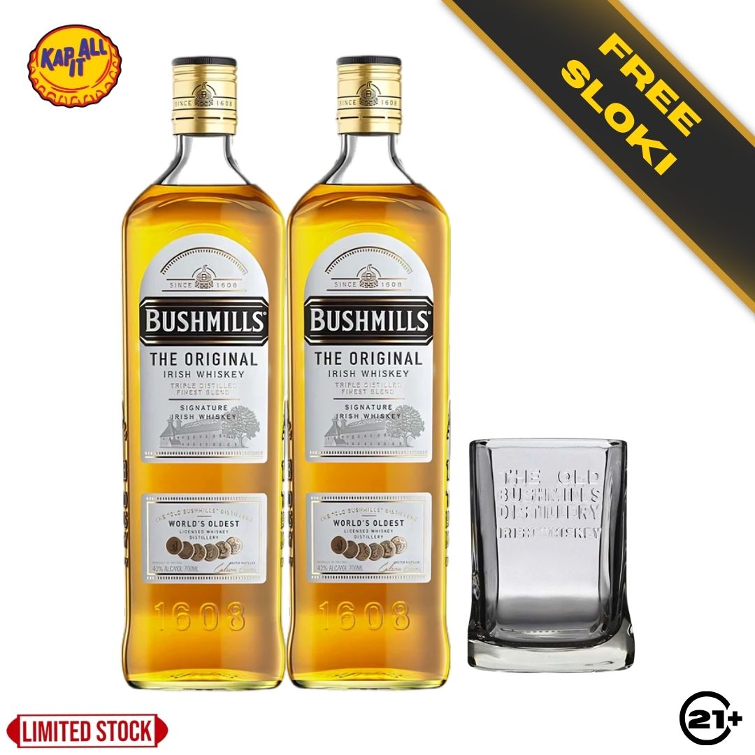 Twin Bushmills The Original Irish Whiskey 700ml - Free Sloki