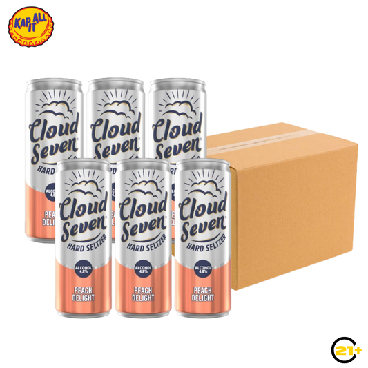 PAKET BEER  CLOUD SEVEN PEACH DELIGHT CAN 350ml - 1 DUS (24 CAN)