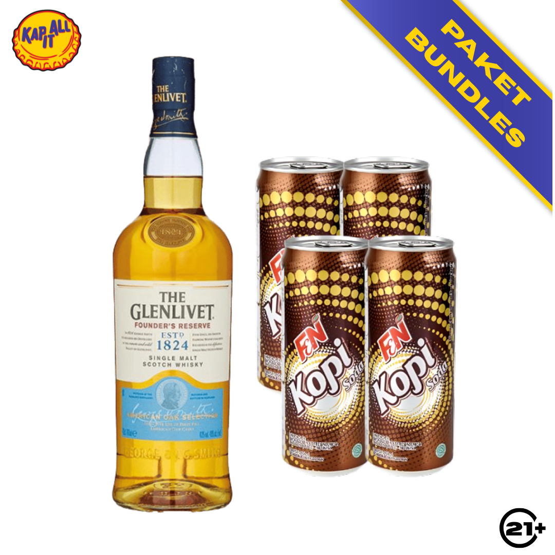 PREMIUM COFFEE HIGHBALL - 1 THE GLENLIVET FOUNDERS RESERVE SINGLE MALT SCOTCH WHISKY 700ml + 4 F&N COFFEE SODA 325ml