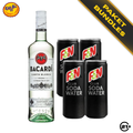 RUM SODA PACK - 1 BACARDI LIGHT CARTA BLANCA SUPERIOR WHITE RUM 750ml + 4 F&N CLUB SODA WATER 325ml