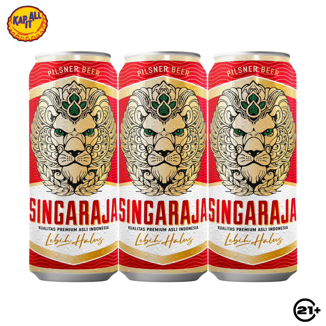Triple Singaraja Beer Pilsener Can 500ml - 3 Cans