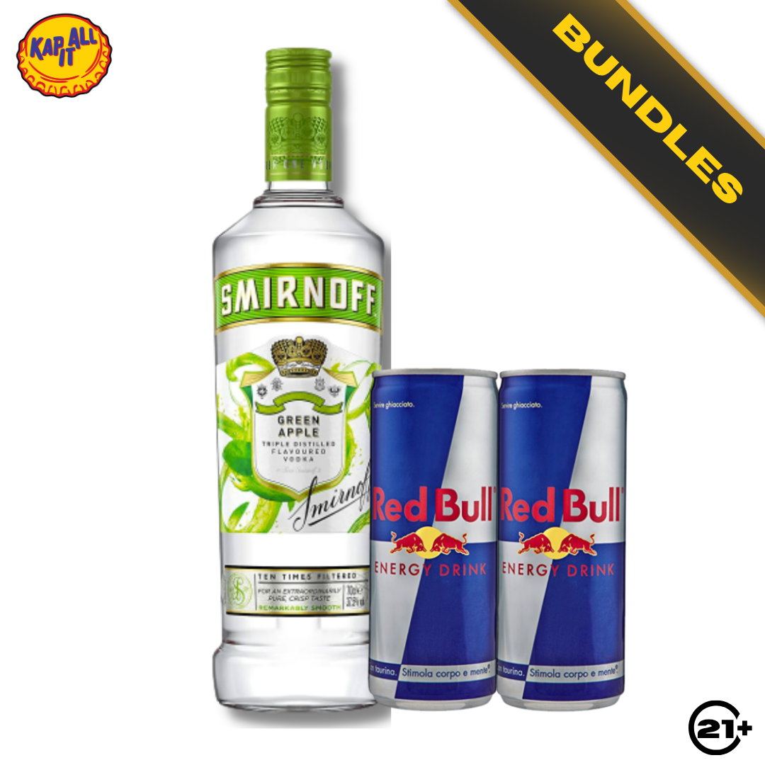 Bundles Smirnoff Green Apple Vodka 700ml + Red Bull Energy Drink 250ml