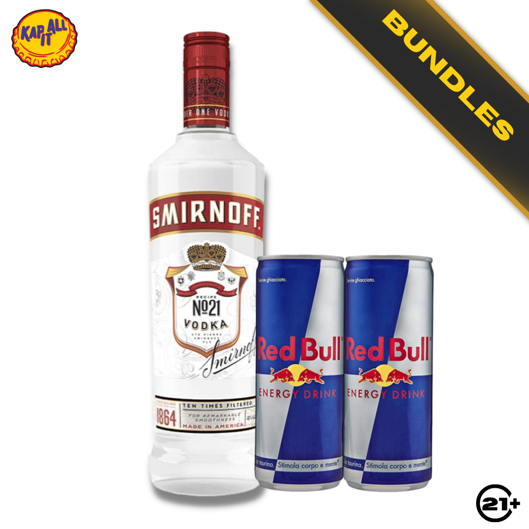 Bundles Smirnoff Original Red Vodka 750ml + Red Bull Energy Drink 250ml