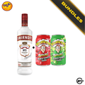 Bundles Smirnoff Original Red Vodka 750ml + Warheads Sour Black Cherry & Green Apple Soda 355ml