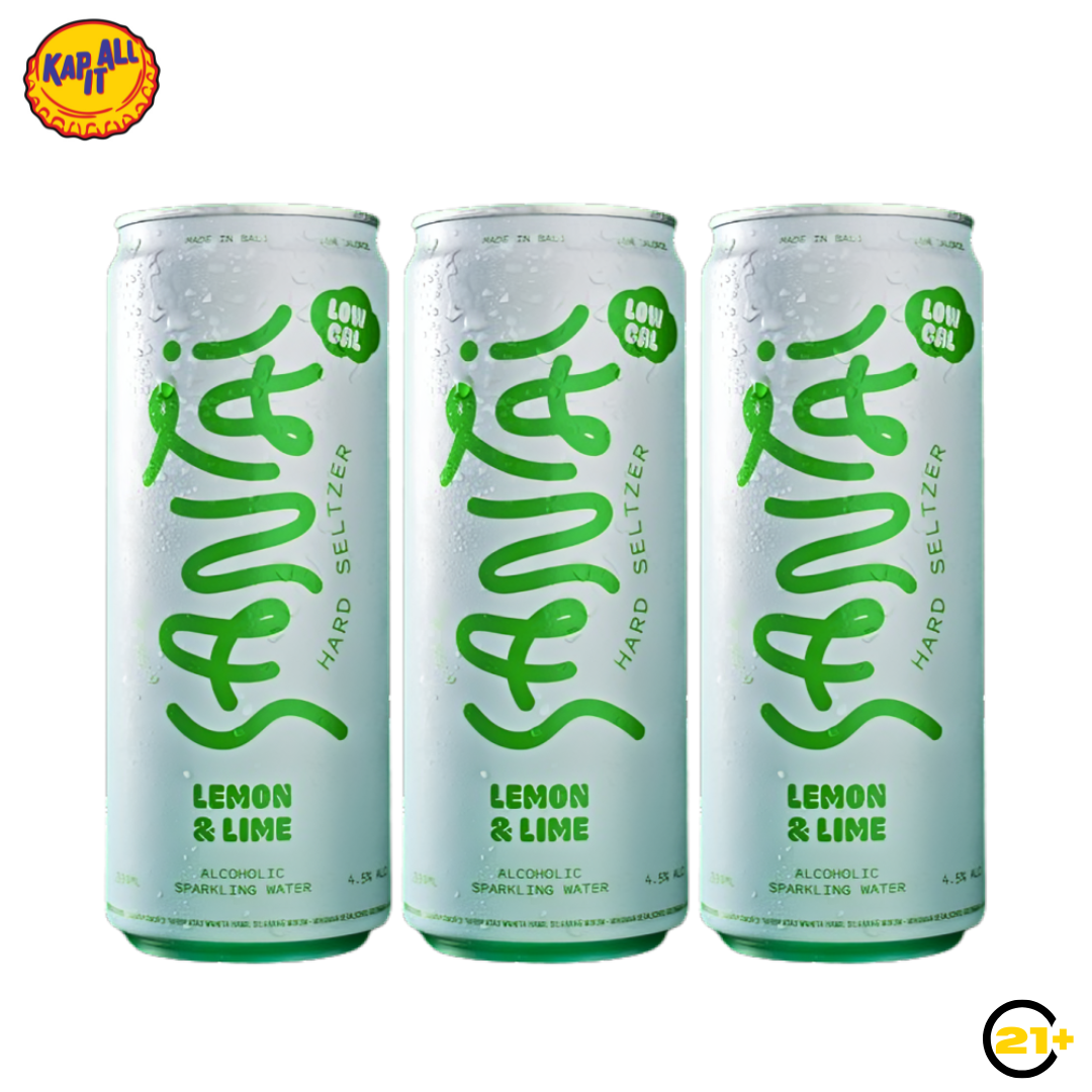 SANTAI LEMON LIME SPARKLING WATER CAN 330ml - 3PCS