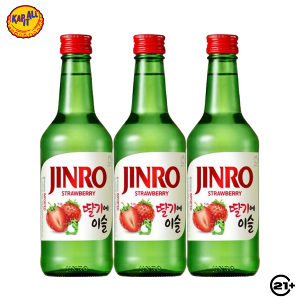 Triple Jinro Soju Strawberry 360ml - 3 Bottles