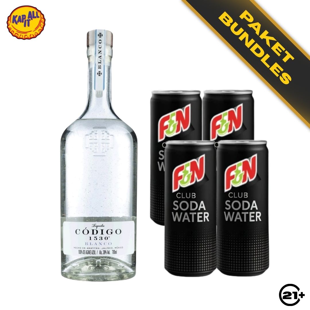 Tequila Soda Pack - Codigo 1530 Blanco Tequila 750ml + F&N Club Soda Water 325ml