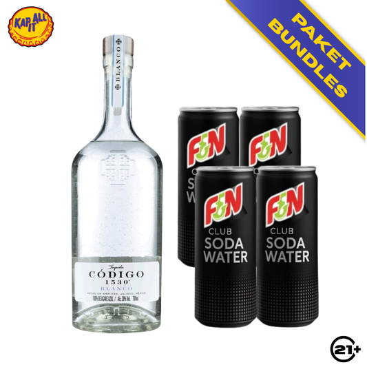 TEQUILA SODA PACK - 1 CODIGO 1530 BLANCO TEQUILA 750ml + 4 F&N CLUB SODA WATER 325ml