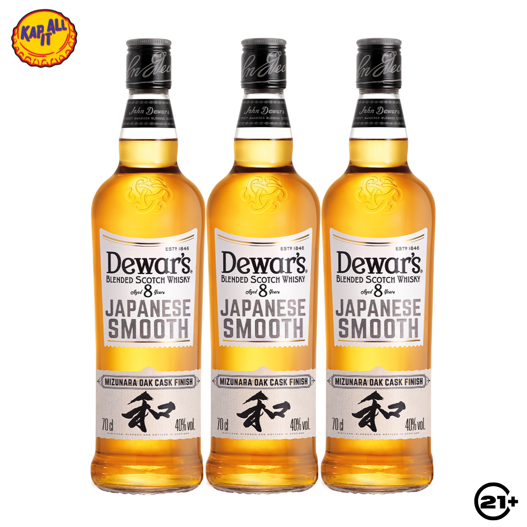 Triple Dewar's Japanese Smooth 8 YO Blended Scotch Whisky 750ml - 3 Bottles