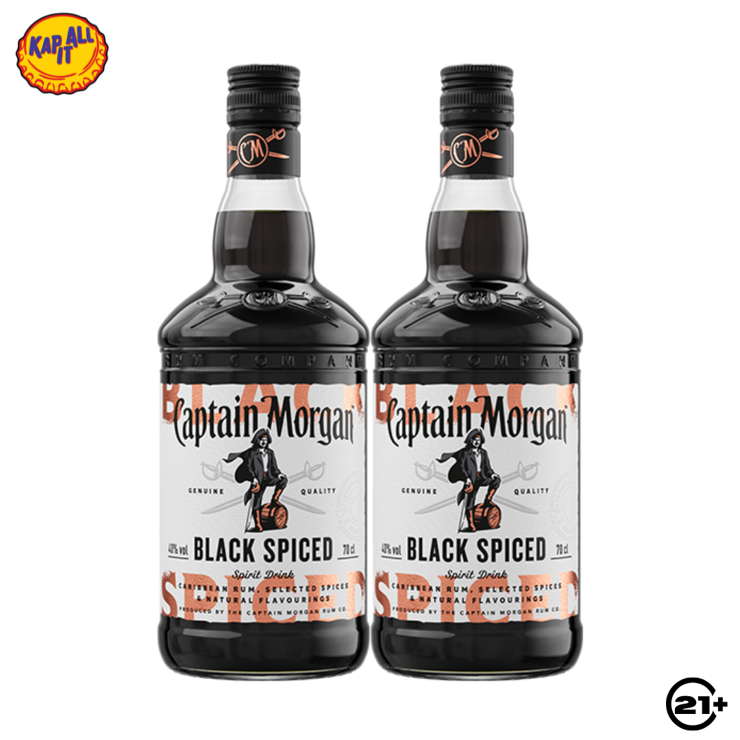Twin Captain Morgan Black Spiced 700ml - 2 Bottles