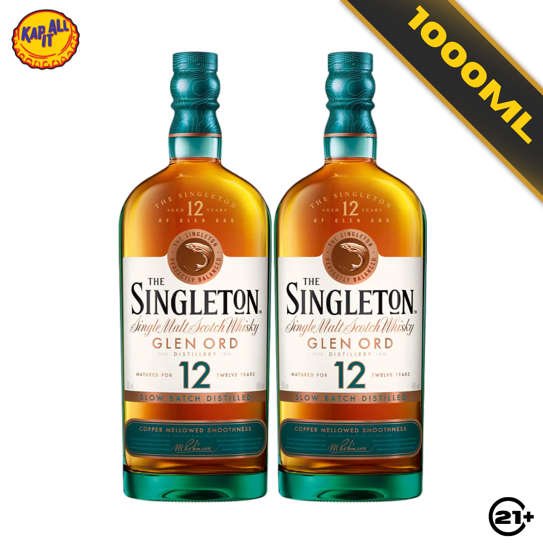 Twin Singleton Glen Ord 12 Y.O Single Malt Scotch Whisky 1L - 2 Bottles
