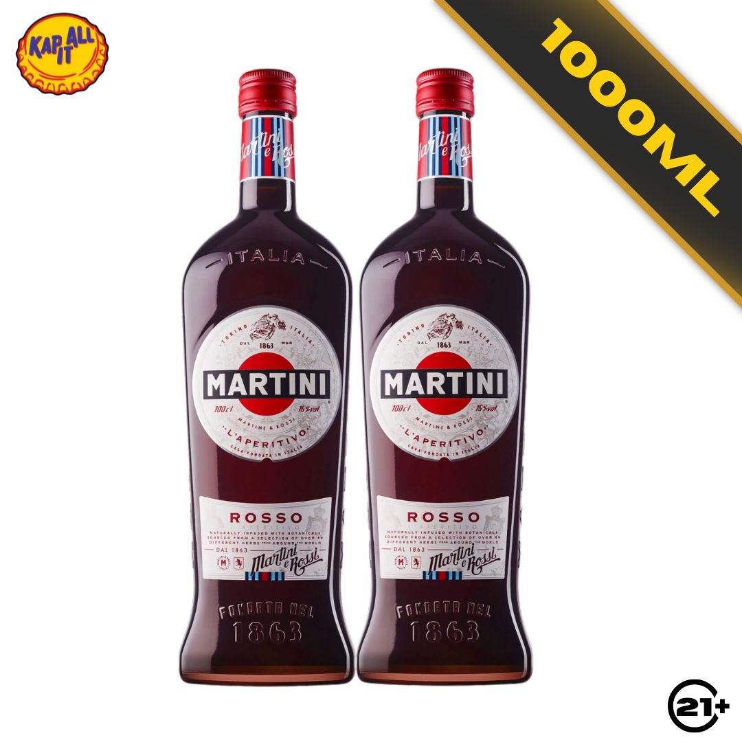 Paket Martini Rosso Sweet Vermouth 1000ml -2 Bottles