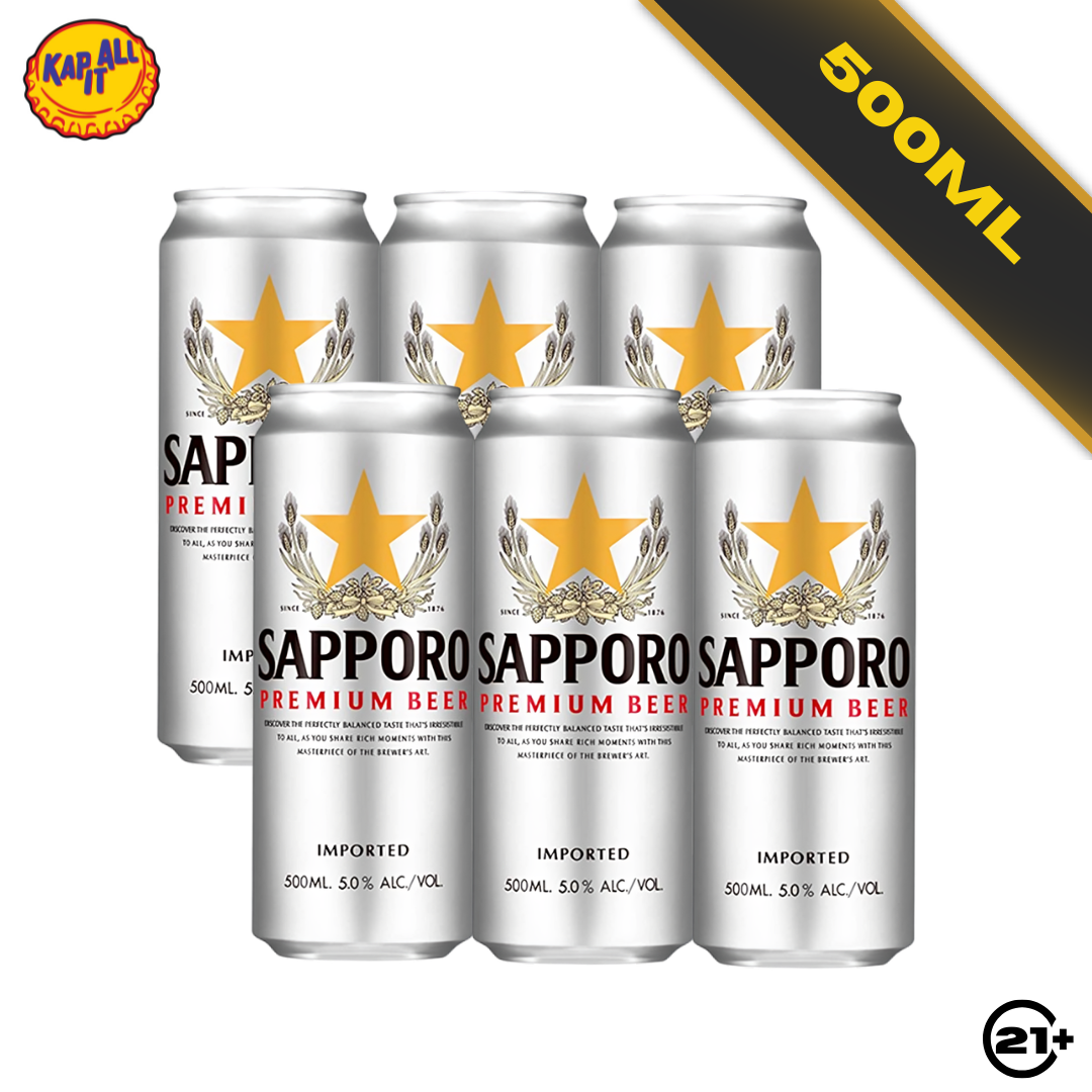 Paket Beer Sapporo Premium Can 500ml - 6 Can