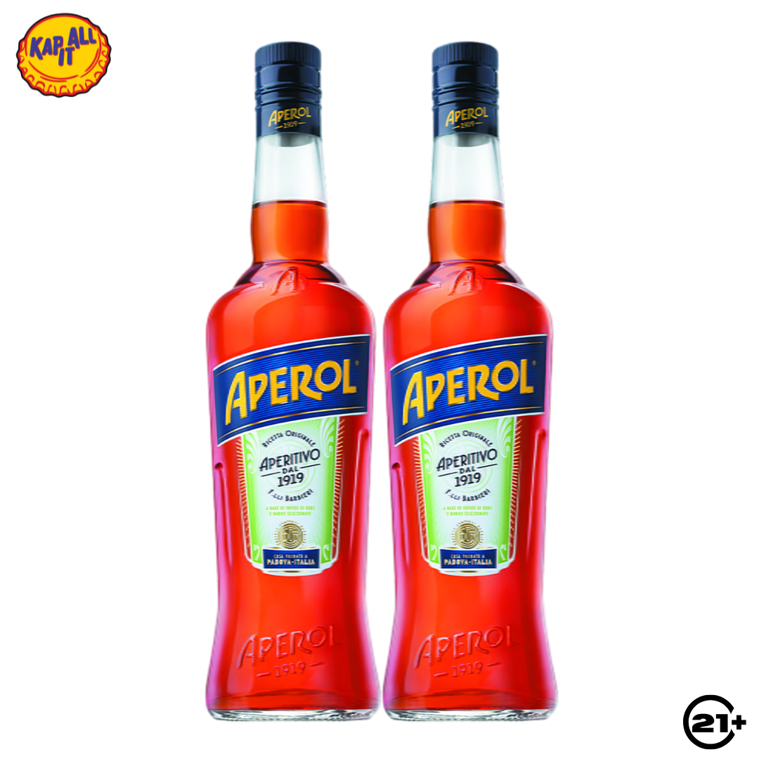 Twin Aperol Aperitivo Original Italian Liqueur 750ml - 2 Bottles