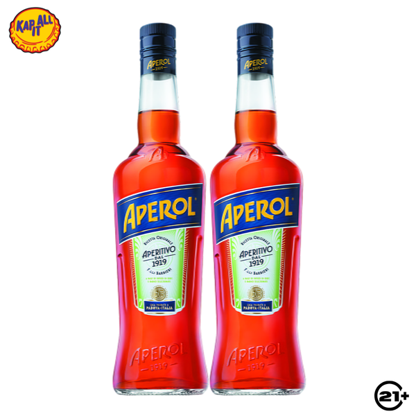 Twin Aperol Aperitivo Original Italian Liqueur 750ml - 2 Bottles