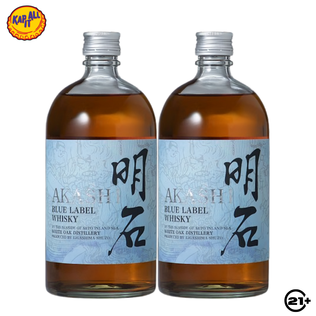 Twin Akashi Blue Label Blended Whisky 700ml - 2 Bottles